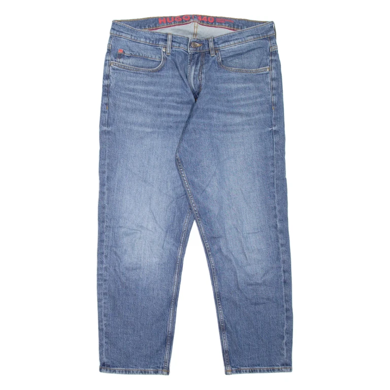 HUGO 340 Mens Jeans Blue Regular Tapered Stone Wash W34 L26