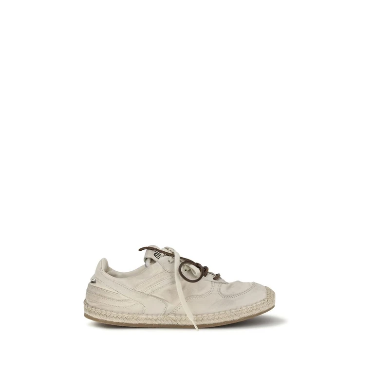 Miu Miu Beige Cotton Platform Sneakers - Women