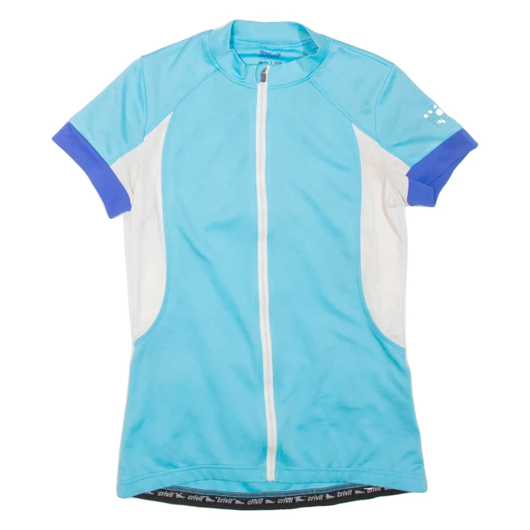CRIVIT Cycling Womens T-Shirt Blue Full Zip S