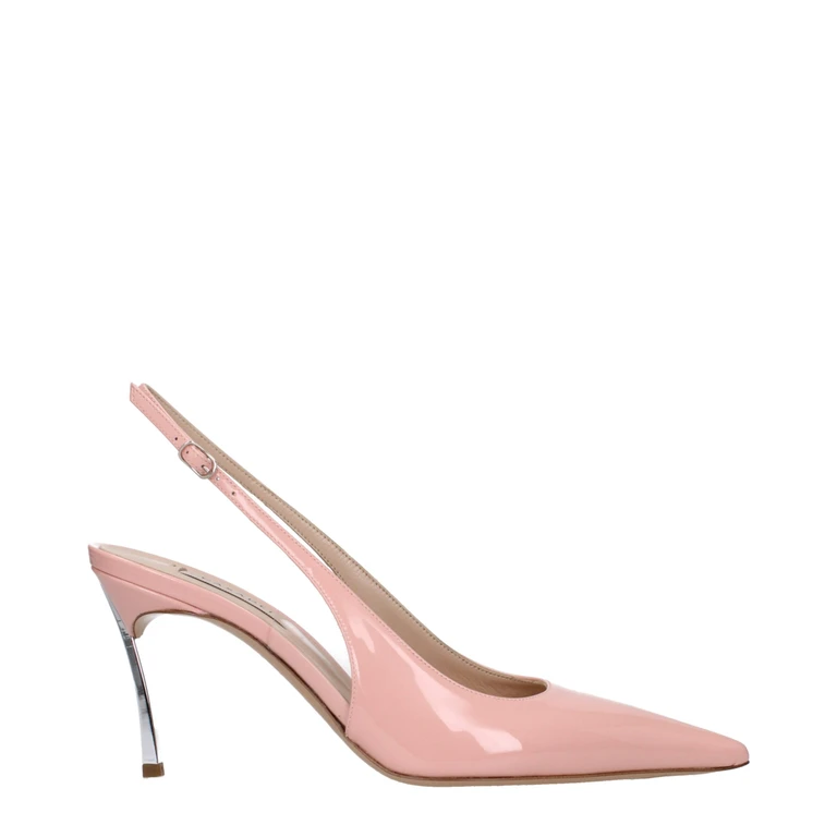 Pink Leather High Heel Pumps - Women