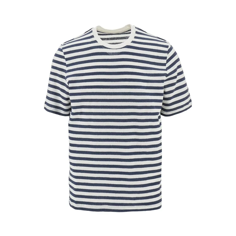 Striped cotton and linen T-shirt Man S (35601)