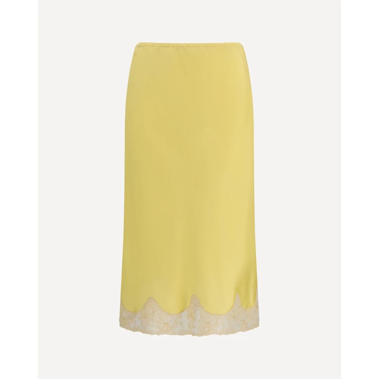 Satin midi Skirt with lace inserts Female 42