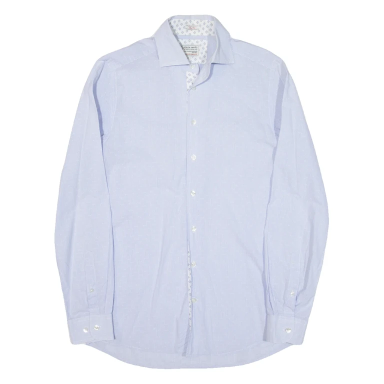 PIERRE CARDIN Mens Shirt Blue Striped Long Sleeve M