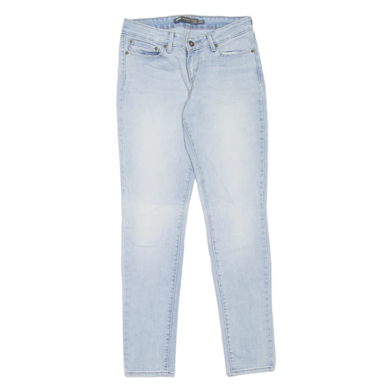 LEVI'S Mid Rise Womens Jeans Blue Slim Skinny Stone Wash W27 L32