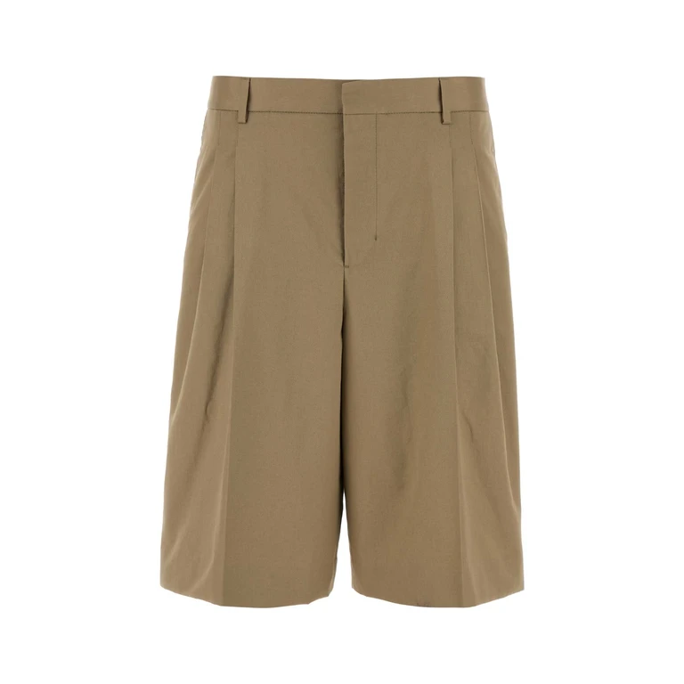 AMI Paris Dove Grey Cotton Bermuda Shorts Beigetaupe Exterior - Men