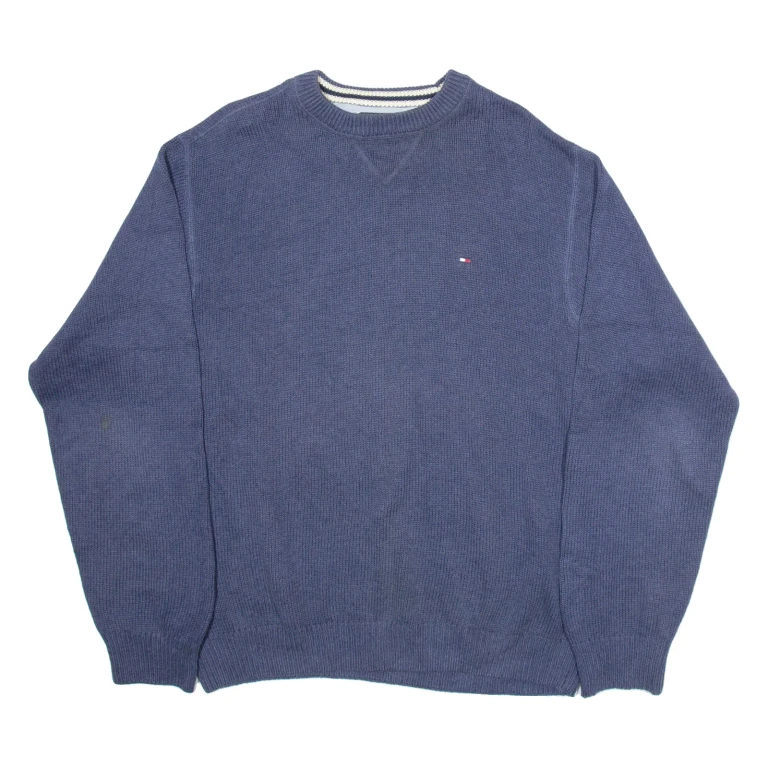 TOMMY HILFIGER Mens Jumper Blue Tight Knit M