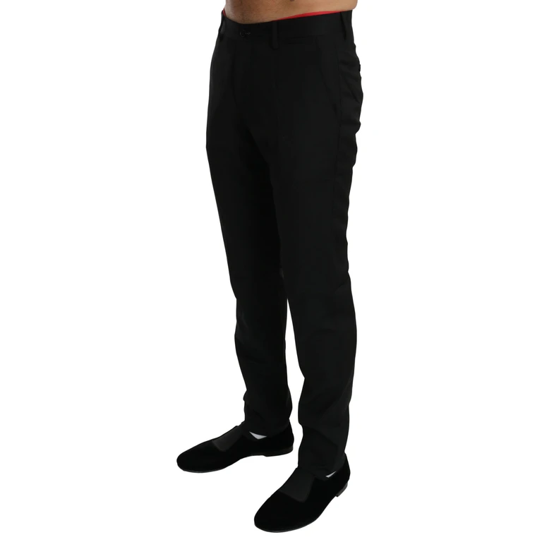 Dolce & Gabbana Black Dress Formal Trouser Mens Wool Pants - Men