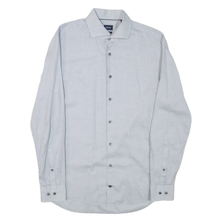 JOOP Slim Fit Mens Shirt Blue Spotted Long Sleeve L