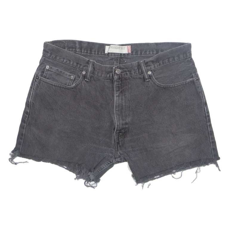 LEVI'S Cut Off 505 Womens Denim Shorts Black XL W37