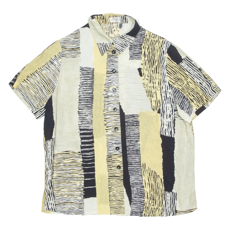 CREATION ATELIER GJ Mens Shirt Yellow Crazy Pattern M