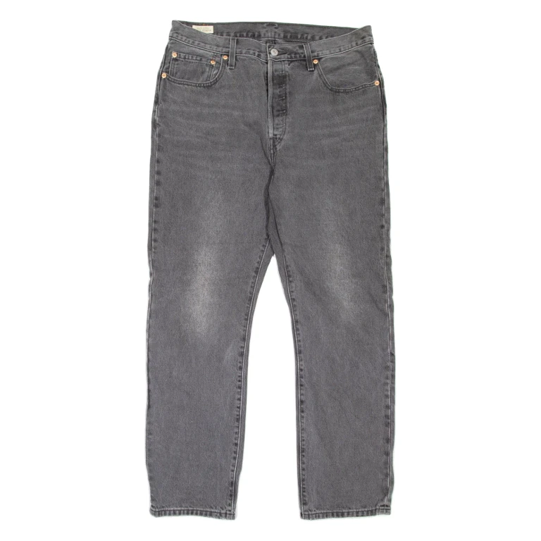 LEVI'S 501 BIG E Jeans Womens Grey Regular Straight Stone Wash W33 L30
