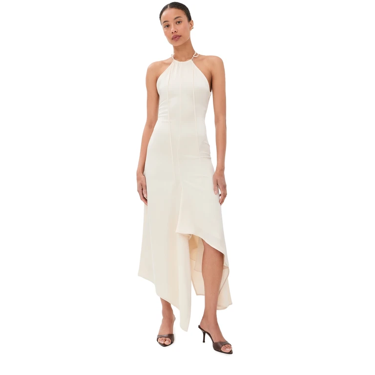 Victoria Beckham Halter Neck Draped Dress Elderflower 6