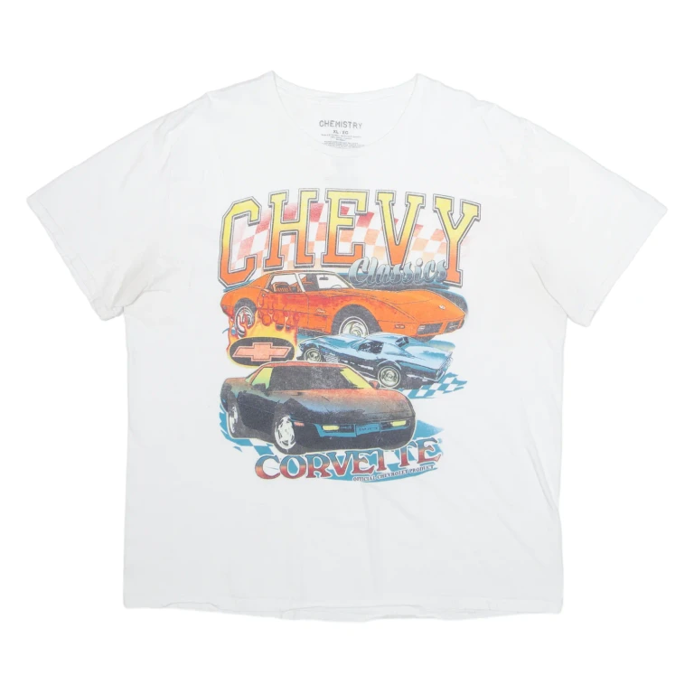 CHEMISTRY Chevy Classics Mens T-Shirt White USA XL