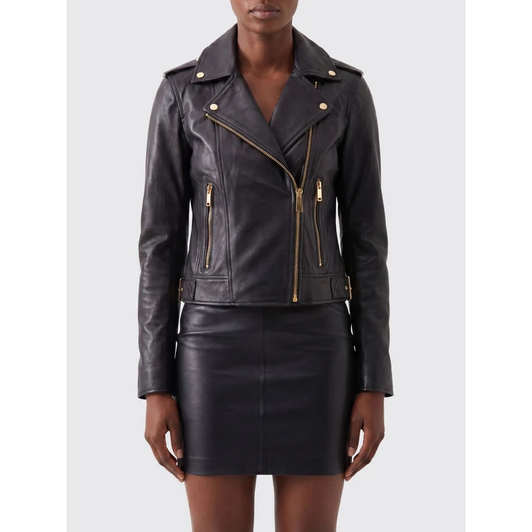 Slim Fit Studded Lamb Leather Biker Jacket (MT520IE8RK001)