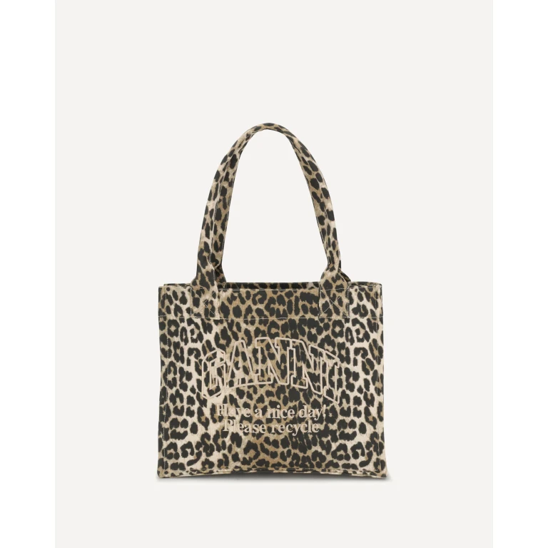 GANNI Leopard Print Tote Bag Female UNI