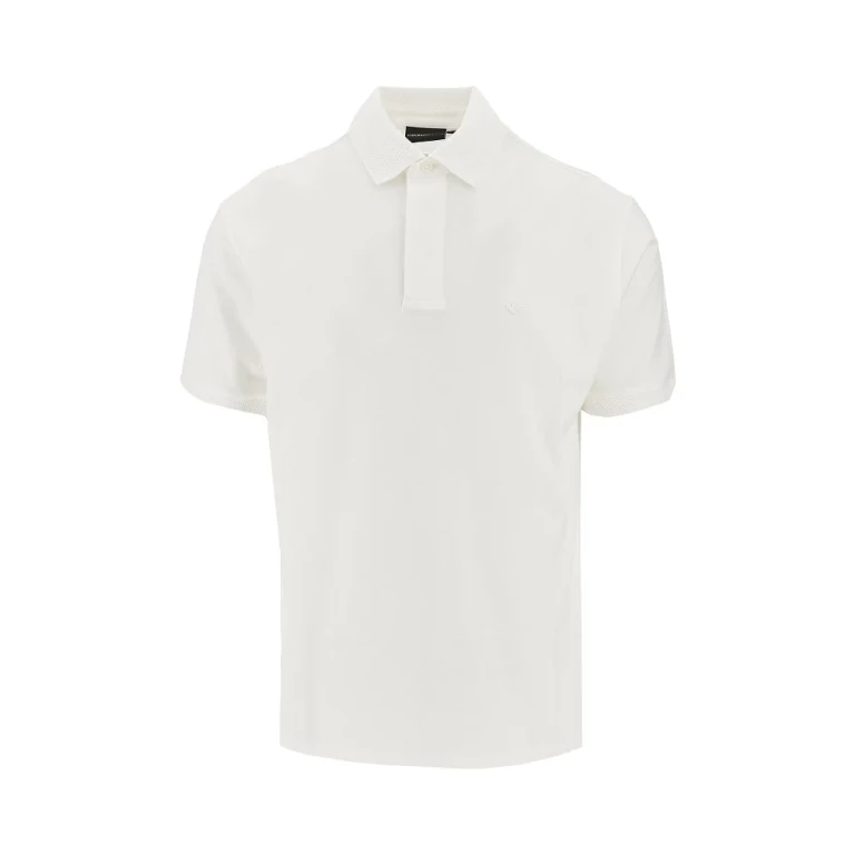 Emporio Armani Jersey-Poloshirt mit Adler-Stickerei