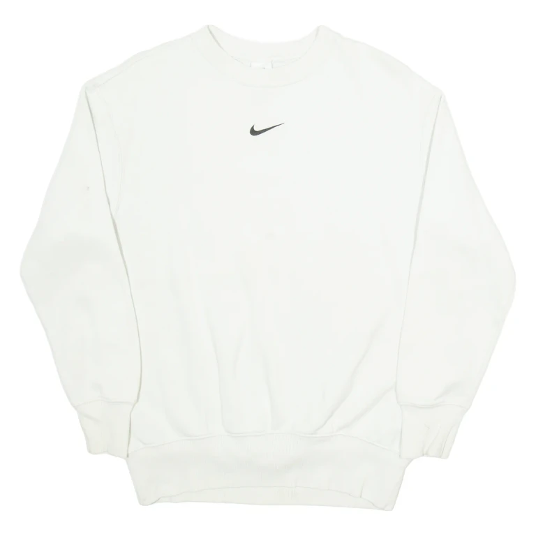 NIKE Mens Sweatshirt White XXS