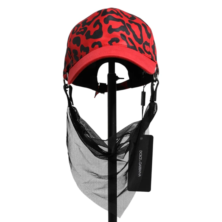 Dolce & Gabbana Red Cotton 6 Panels Women Baseball Cap Black And Accessory - Women