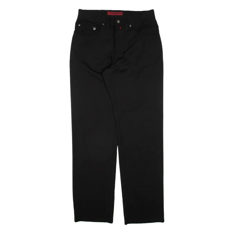 PIERRE CARDIN Mens Trousers Black Regular Straight W31 L31