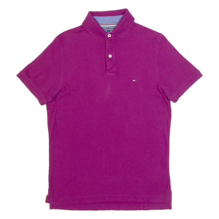 TOMMY HILFIGER Slim Fit Mens Polo Shirt Purple S