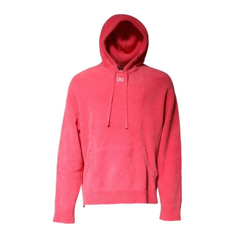Dolce & Gabbana Red Cotton Knit Hooded Men Pullover Sweater Nylon Clothing - Men