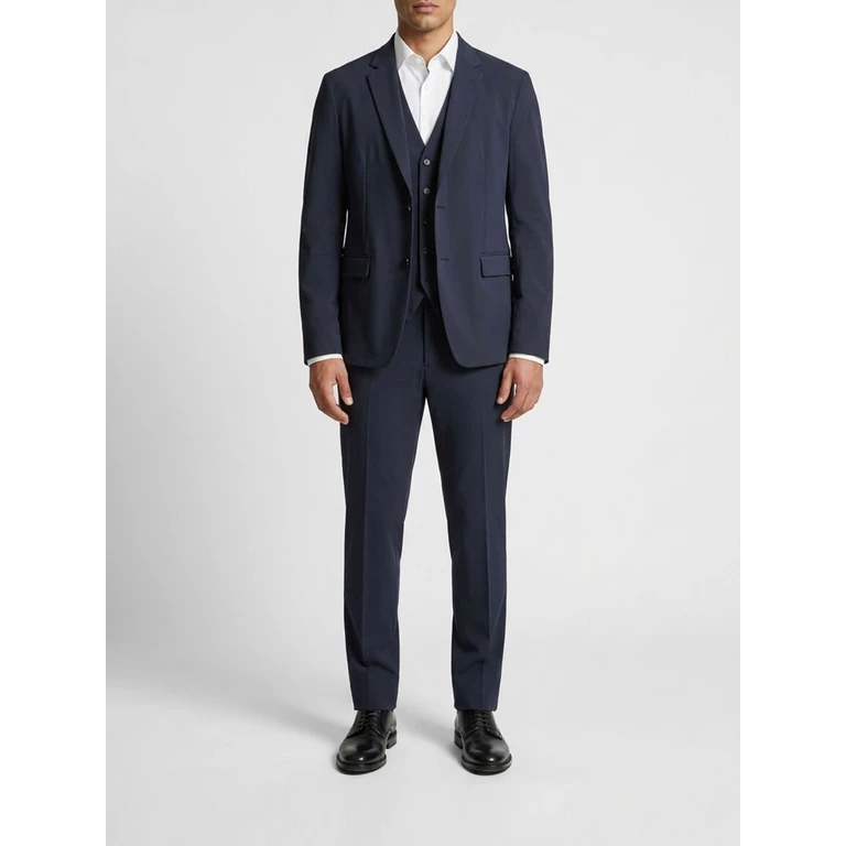 Single-Breasted Technical Fabric Blazer with Flap Pockets (COMBOTREVI861)