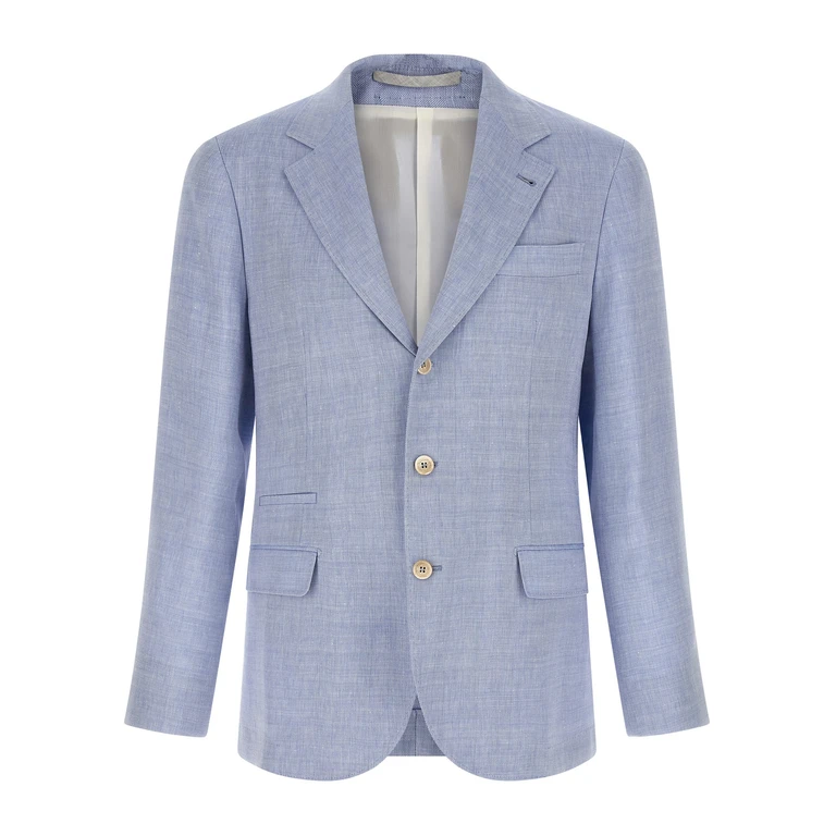 Brunello Cucinelli Blue Linen Blazer Clothing - Men