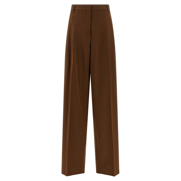 Max Mara Brown Virgin Wool Casual Pants - Women