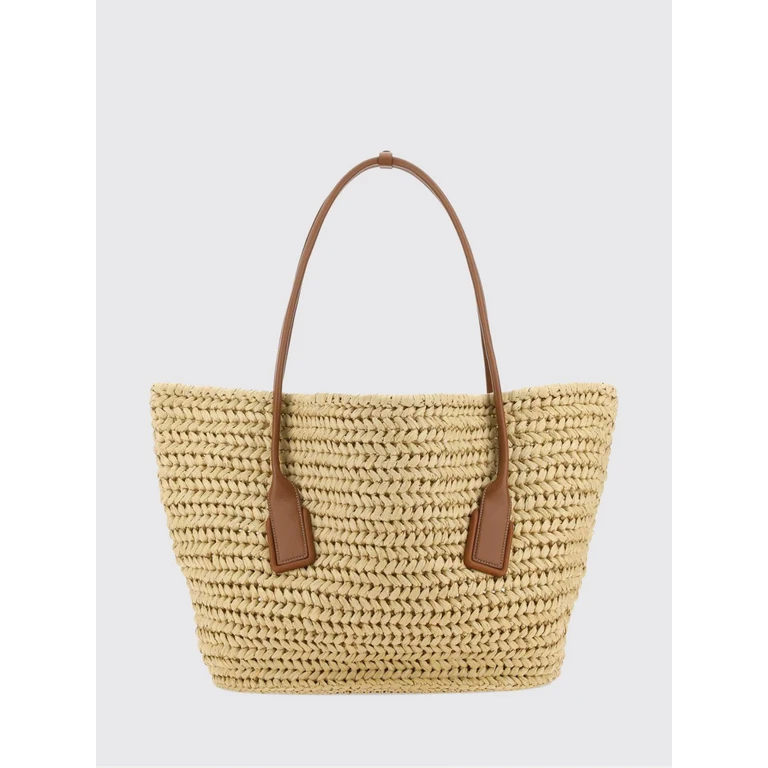 Medium Arco Raffia Tote Bag with Double Leather Handles (731169V2P028518)