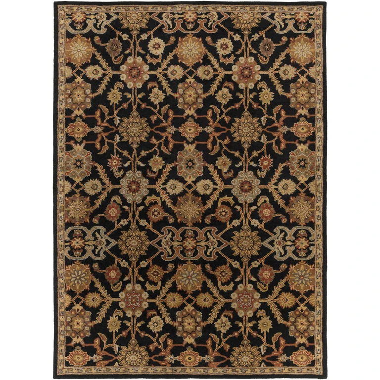 Salix Hand Tufted Black Wool Rug