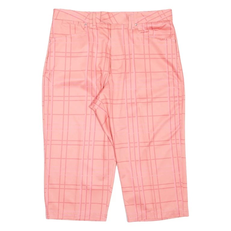 SLAZENGER Womens Casual Shorts Pink Check UK 12 W32