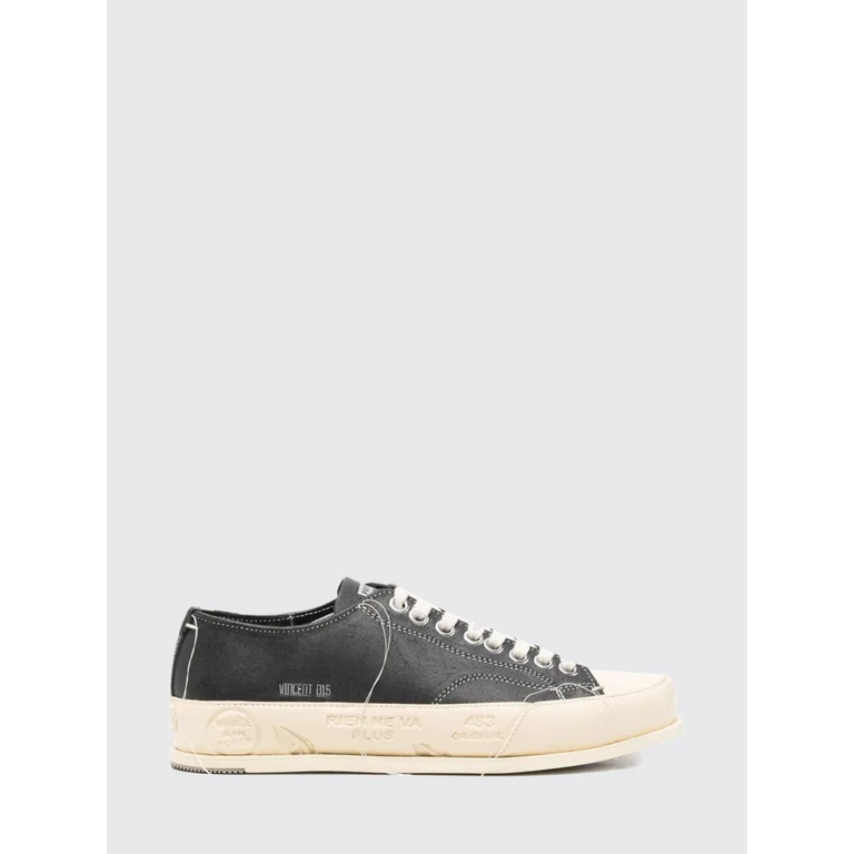 Vincent Low-Top Calfskin Trainers with Rubber Toe (VINCEBLACKBLACK)
