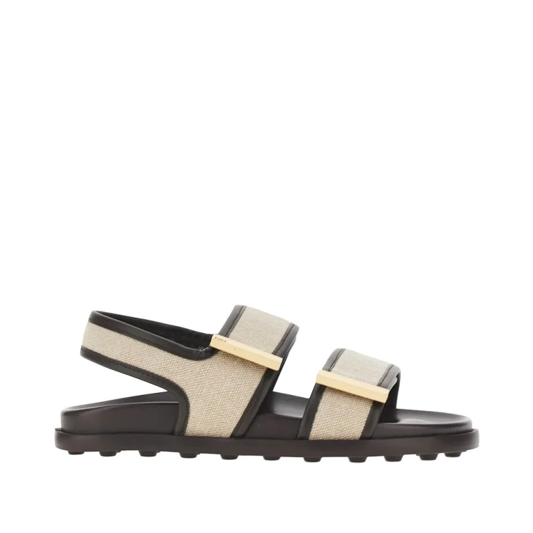 TODS Canvas and leather sandals Woman 41