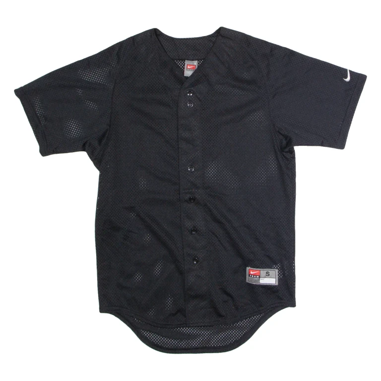 NIKE Baseball Mens Jersey Black 90s USA V-Neck S