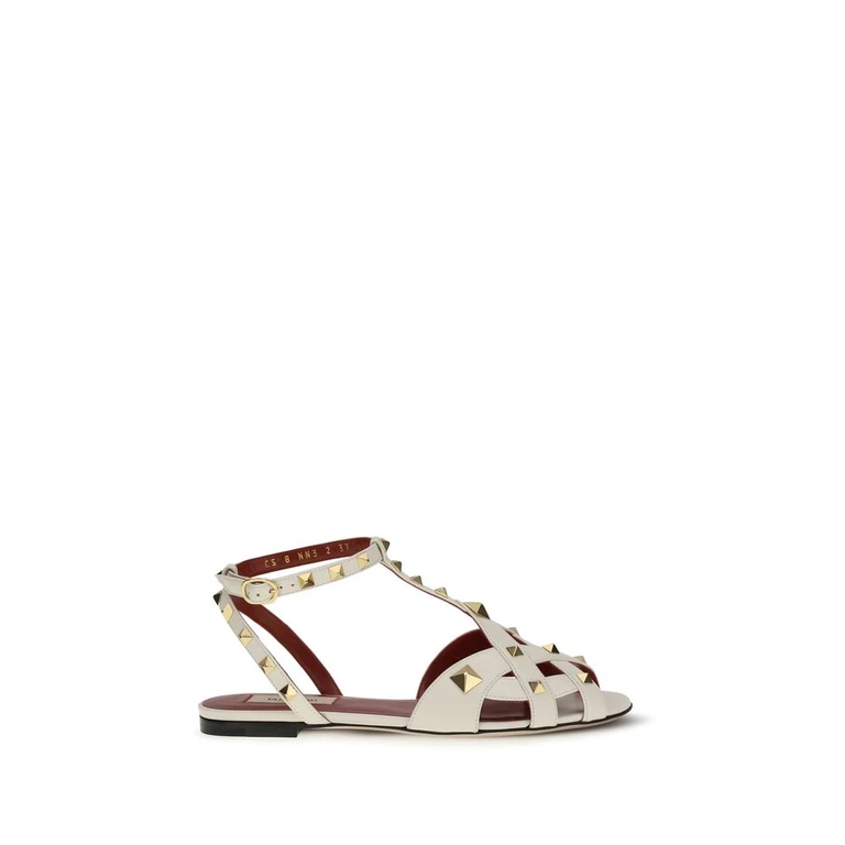 Valentino Garavani Beige Goatskin Flat Sandals - Women