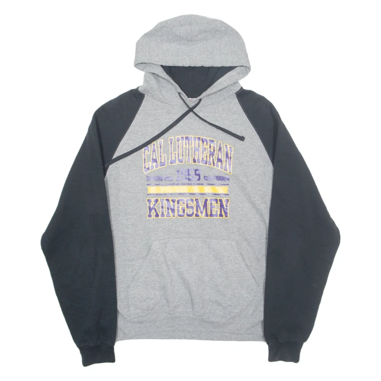 JERZEES Cal Lutheran Kingsmen Mens Grey Hoodie USA L
