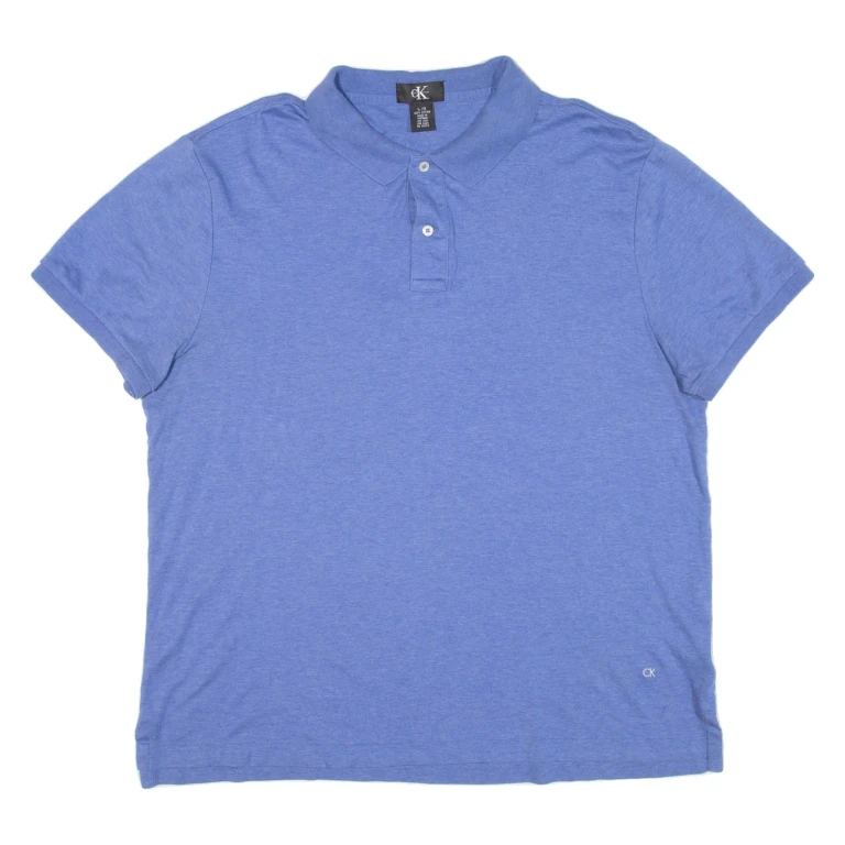 CALVIN KLEIN Mens Polo Shirt Blue L