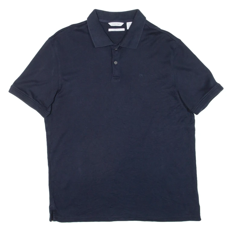 CALVIN KLEIN Mens Polo Shirt Blue S