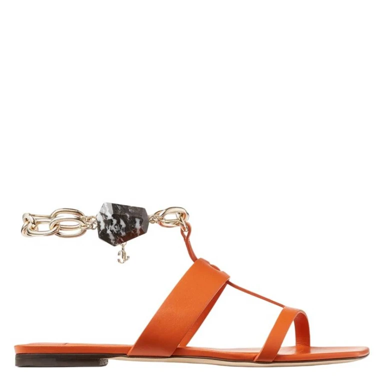 Reed Leather Flat Sandals