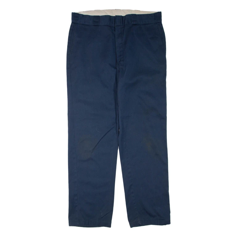 DICKIES Mens Trousers Blue Regular Straight W36 L32