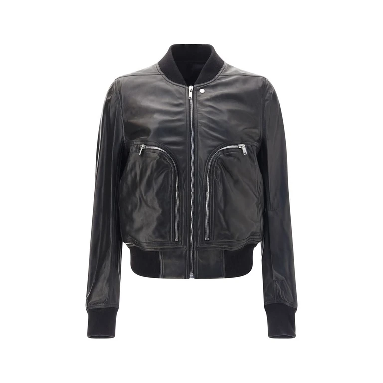 Rick Owens Bauhaus Flight Leather Jacket Black Clothing - Men