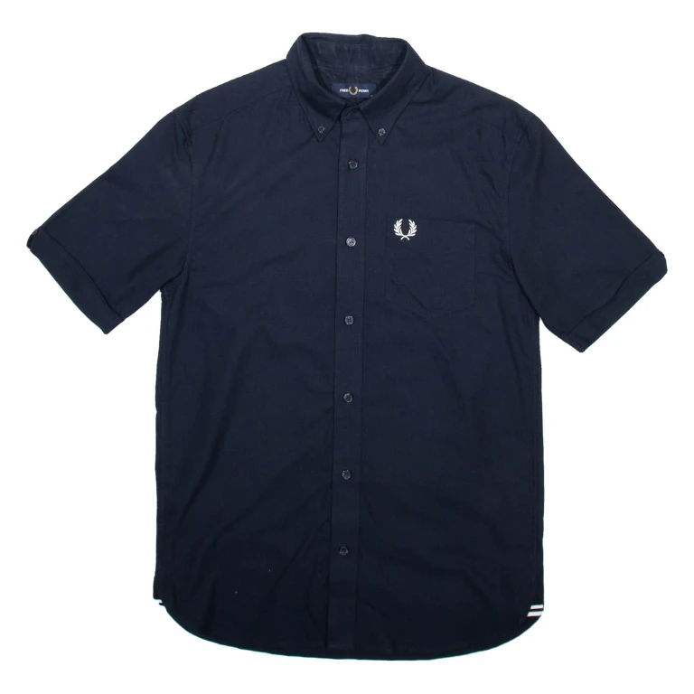 FRED PERRY Mens Plain Shirt Blue XS