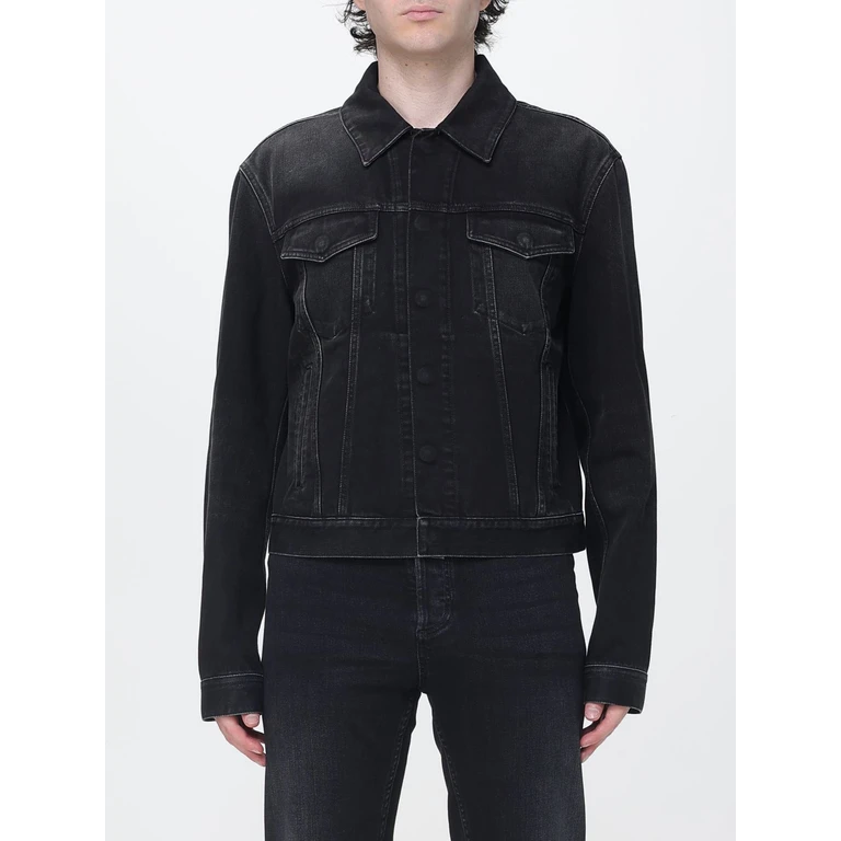 Cotton Denim Jacket with French Collar and Patch Pockets (872058XDDHQ1000)
