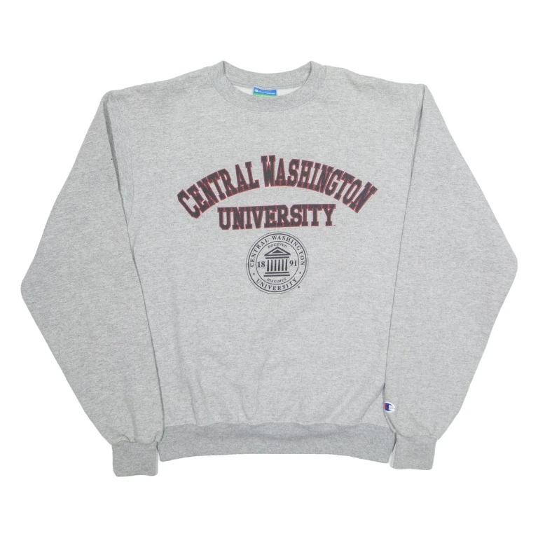 CHAMPION Washington State University Mens Sweatshirt Grey USA S