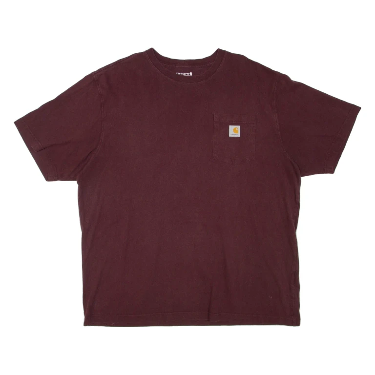 CARHARTT Loose Fit Mens T-Shirt Maroon XL