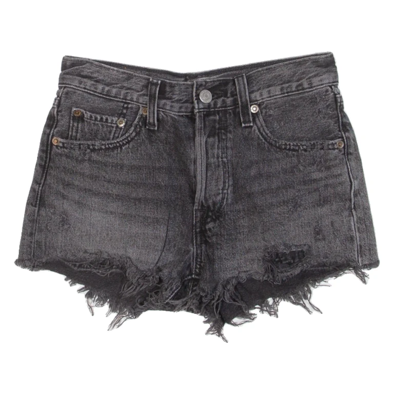 LEVI'S 501 Womens Denim Shorts Black XXS W24