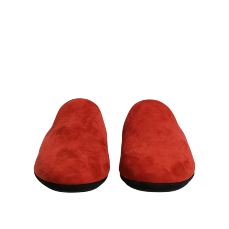 Dolce & Gabbana Orange Suede Slides Flat Slipper Shoes Capra (suede) - Men