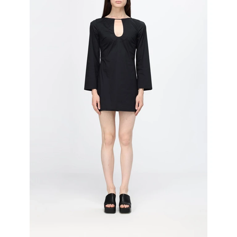 Long-Sleeved Crew Neck Sheath Mini Dress with a Slim Fit (L6SK43Y69-0)