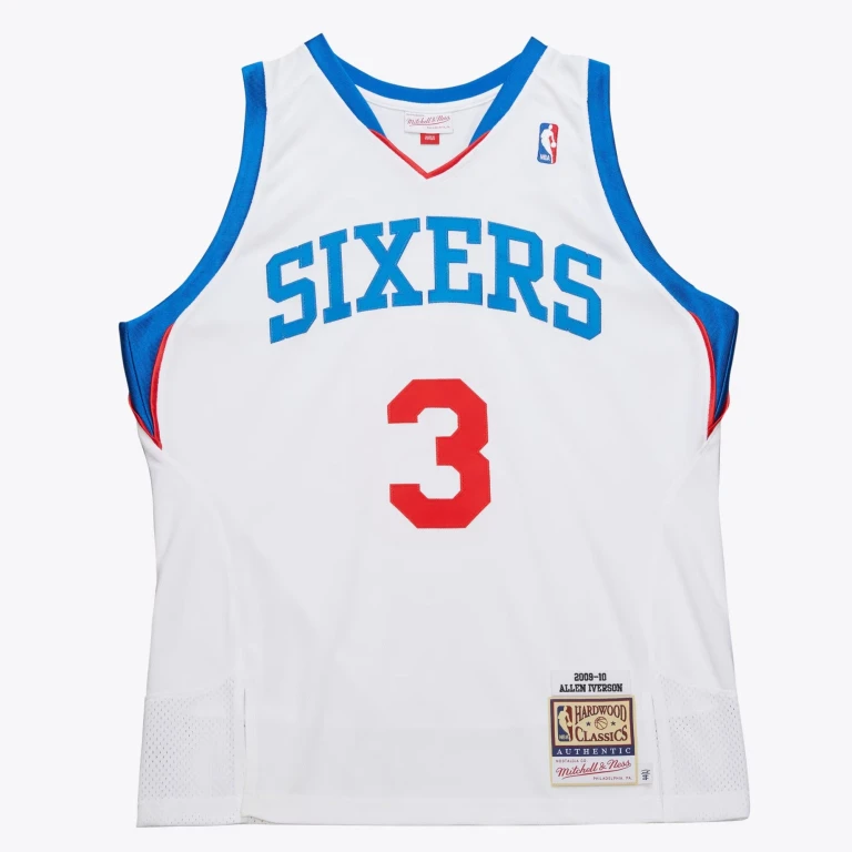 Mitchell & Ness Men's NBA White Jersey 76Ers 2009 Allen Iverson