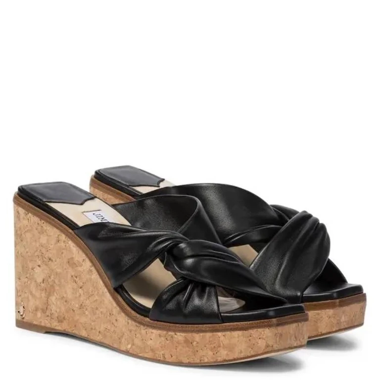 Narisa 90 Leather Wedge Sandals, Brand Size 34.5 ( US Size 4.5 )
